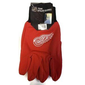 NHL Detroit Red Wings Colored Palm Utility Gloves Red Palm by FOCO